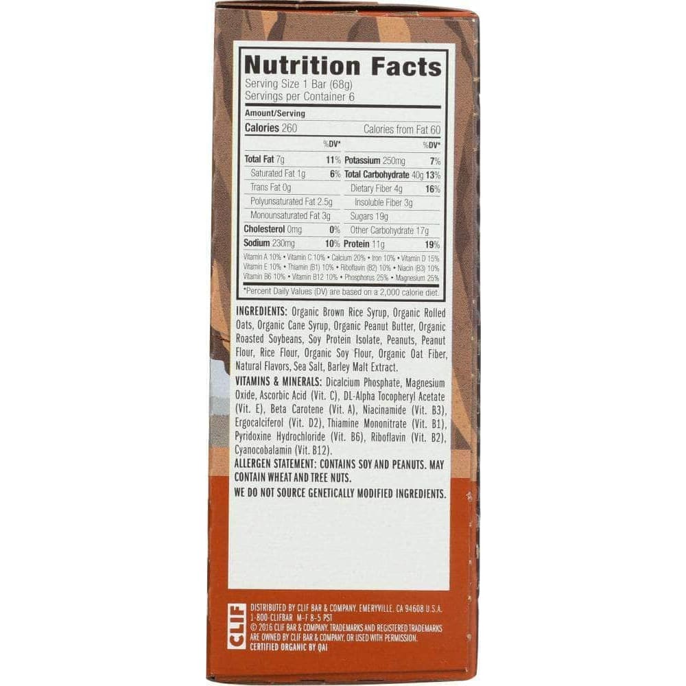 Clif Clif Bar Crunchy Peanut Butter 6 pc, 14.4 oz