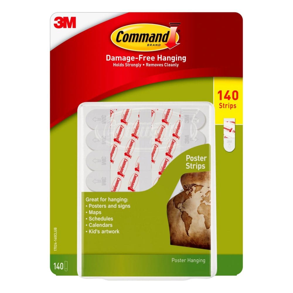Command Poster Hanging Strips Club Pack 140 Count - First Day of School Essentials - Command
