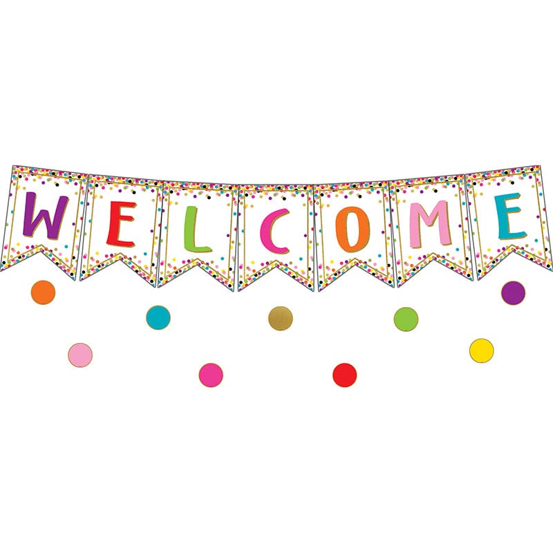 Confetti Pennants Welcome Bbs (Pack of 3) - Classroom Theme - Teacher Created Resources