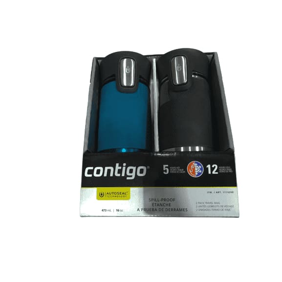 Contigo Autoseal Stainless Steel Spill-Proof Travel Mug, 16oz (2 Pack) - ShelHealth.Com