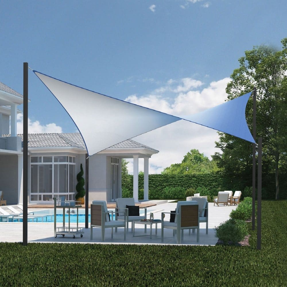Coolaroo Dual Shade Sail Kit - 12’ Square Santorini - Retractable Awnings & Solar Shades - Coolaroo