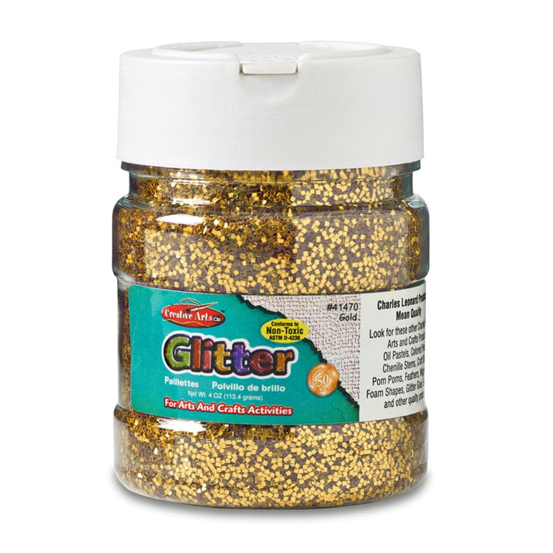 Creative Arts Glitter 4Oz Jar Gold (Pack of 12) - Glitter - Charles Leonard