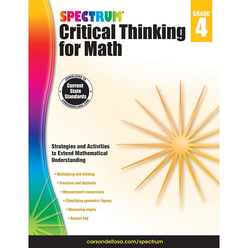 Critical Thinking For Math Wb Gr 4 (Pack of 6) - Activity Books - Carson Dellosa Education