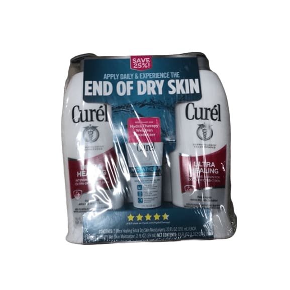 Curel Ultra Healing Lotion, 2 pk./20 fl. oz. with Bonus Hydra Therapy Wet Skin Moisturizer, 2 fl. oz. - ShelHealth.Com