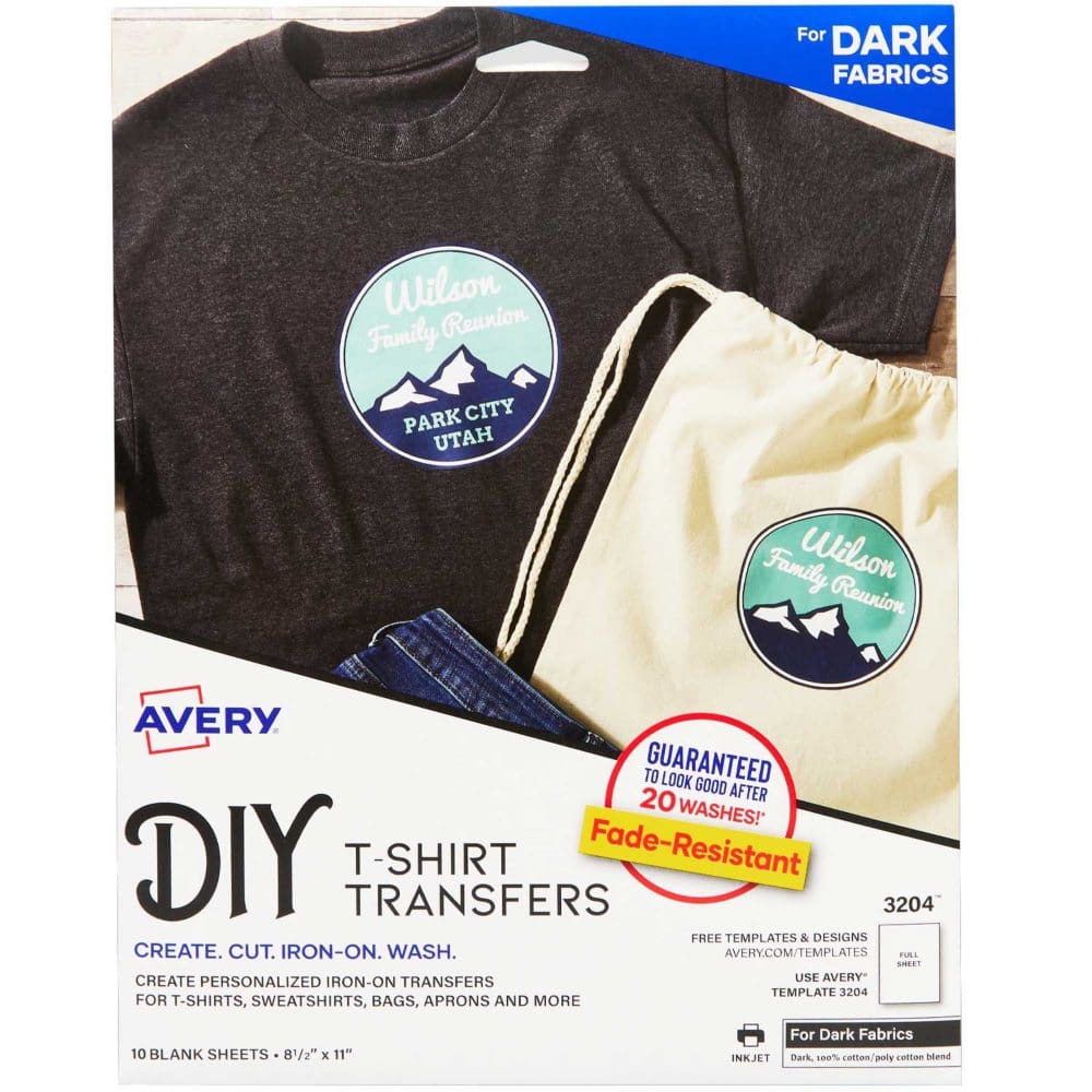 DARK TRANSFER 10CT AVERY DIY T-SHIRT - Crafting - DARK