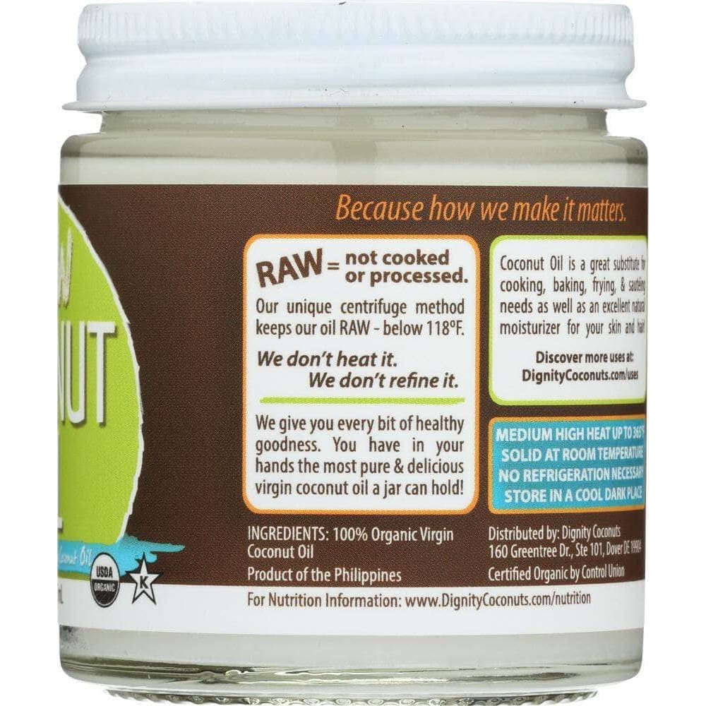 Dignity Coconuts Dignity Coconuts Raw Coconut Oil Organic & Virgin, 4 oz