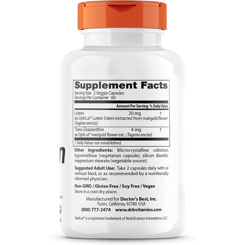 DOCTORS BEST: Lutein Optilut 10Mg 120 vc - Health > Vitamins & Supplements - DOCTORS BEST