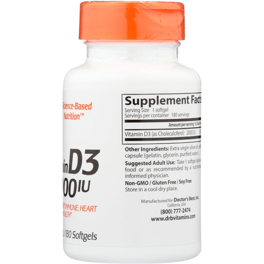 DOCTORS BEST: Vitamin D3 2000Iu 180 sg - Vitamins & Supplements > Vitamins & Minerals - Doctors Best