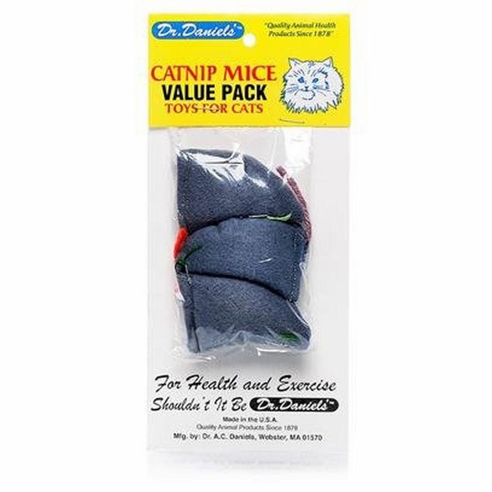 Dr. A.C Daniels Flannel Catnip Mouse Cat Toy Grey 3 Pack - Pet Supplies - Dr. Tims