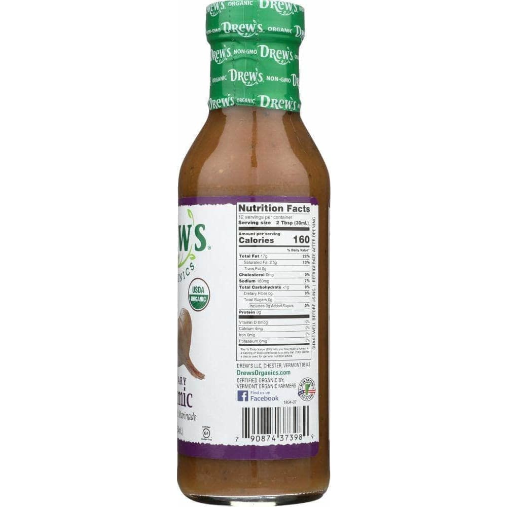 Drews Organics Drew's All Natural Dressing & Quick Marinade Rosemary Balsamic, 12 oz