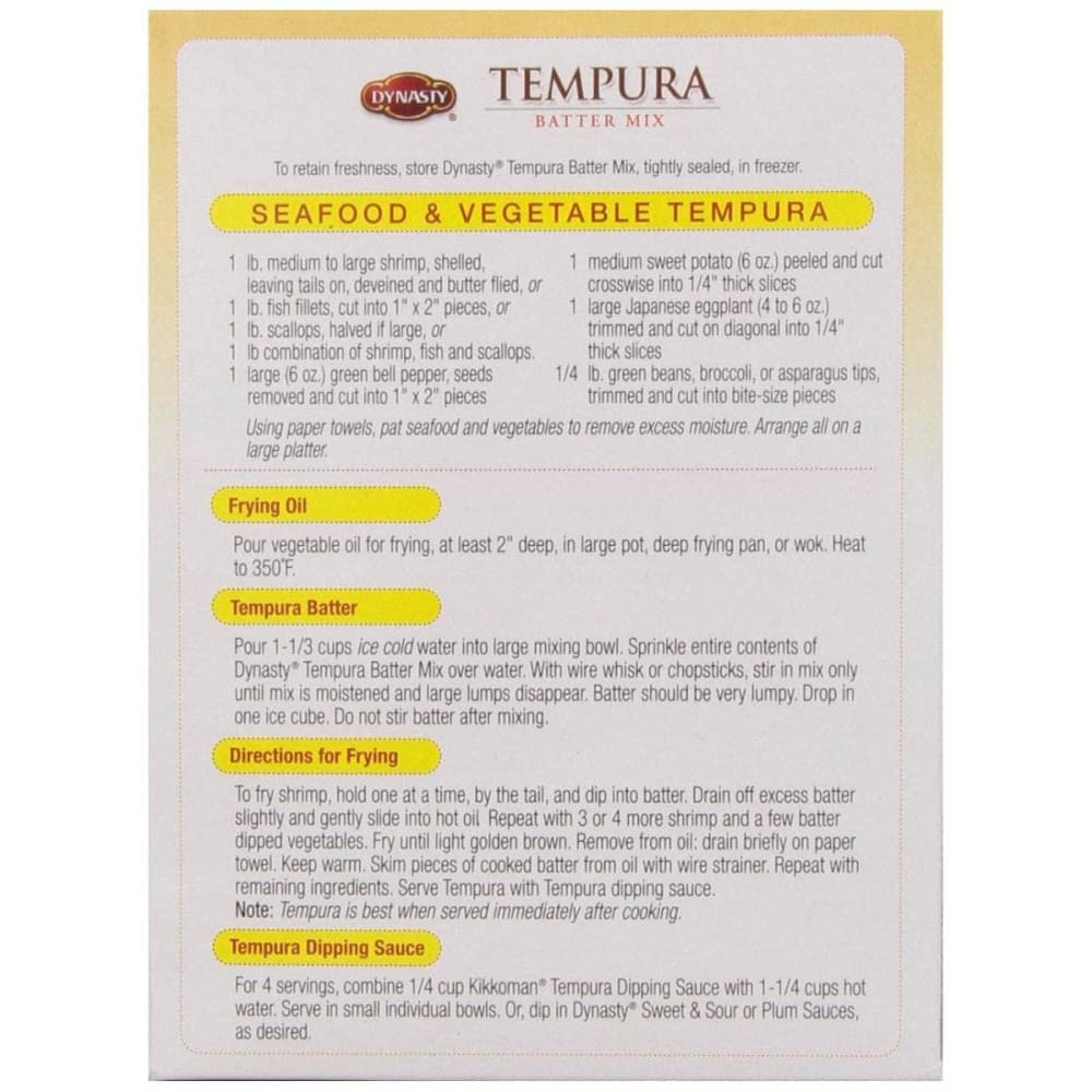 DYNASTY Dynasty Mix Tempura Batter, 8 Oz