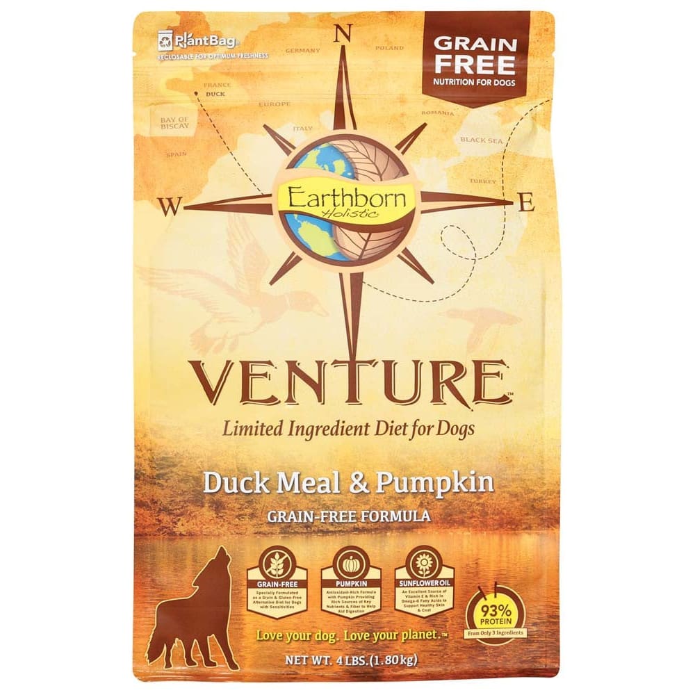 Earthborn Holistic Venture Grain Free Duck and Pumpkin 4Lb - Pet Supplies - Earthborn