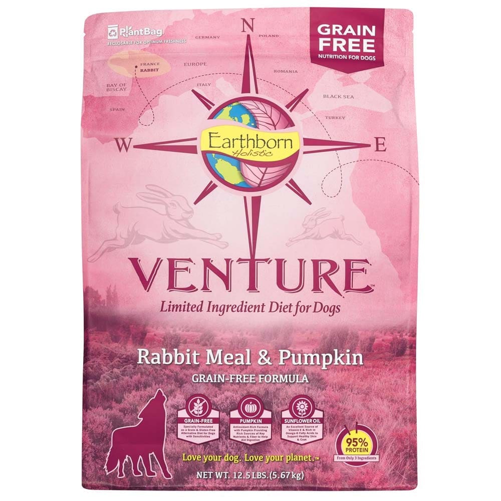 Earthborn Holistic Venture Grain Free Rabbit and Pumpkin 12.5Lb - Pet Supplies - Earthborn