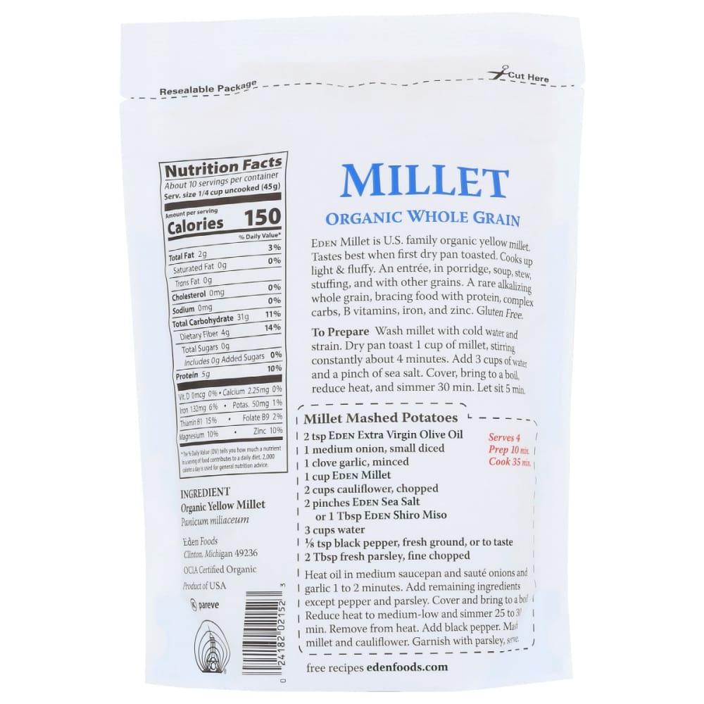EDEN FOODS: Grain Millet 16 oz - Grocery > Meal Ingredients - EDEN FOODS