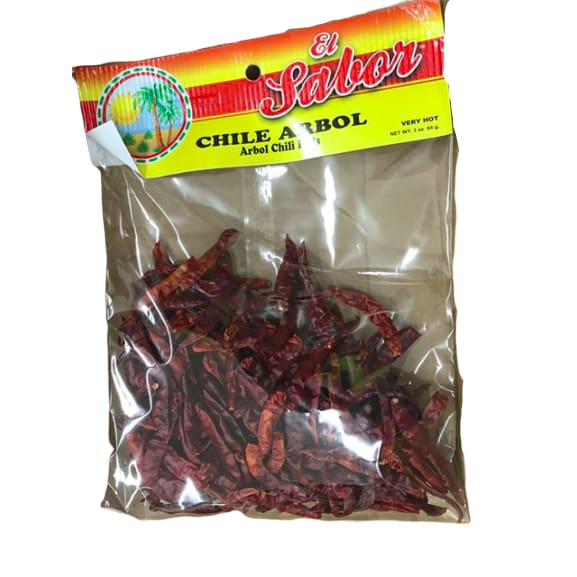 El Sabor Chile Arbol, Arbol Chili Pods, 3 oz - ShelHealth.Com