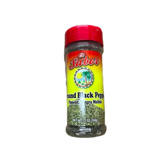 El Sabor Ground Black Pepper, Pimienta Negra Molida, 2 oz - ShelHealth.Com