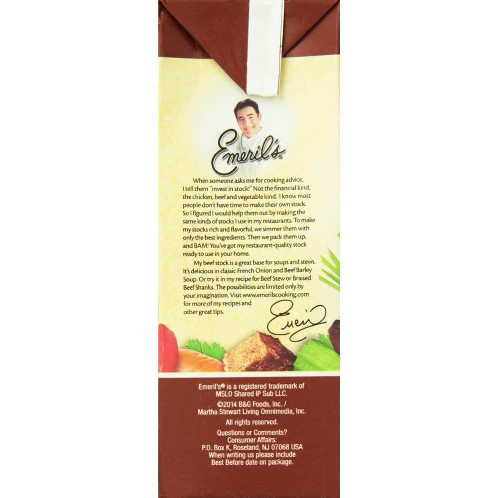 Emerils Emeril's Organic Beef Stock, 32 oz