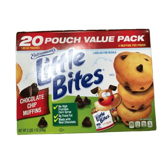 Entenmann's Little Bites Chocolate Chip Muffins, 20 pk./1.65 oz. - ShelHealth.Com
