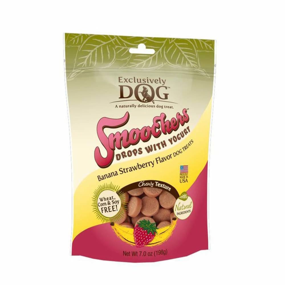 Exclusively Pet Smoochers Yogurt Drops Dog Treats Banana Strawberry Flavor 7 oz - Pet Supplies - Exclusively pet