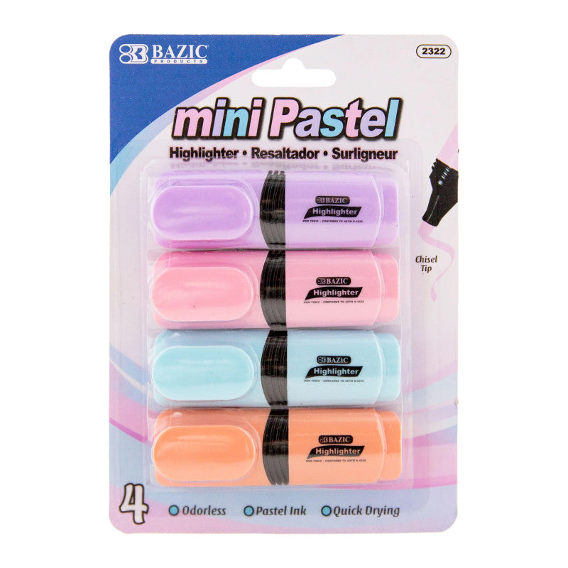 Mini Desk Style Pastel Highlighters (Pack of 12)