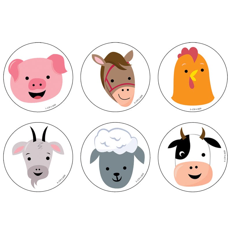 Farm Friends Farm Faces 3In Cutouts (Pack of 10) - Accents - Creative Teaching Press