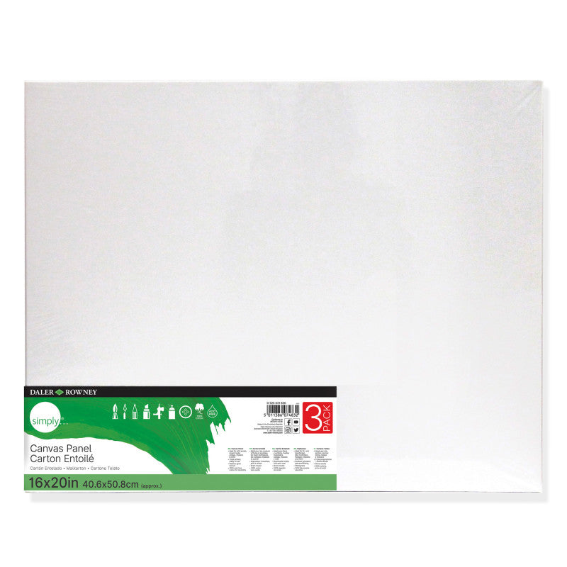Canvas Panels Set 16X20In 3/Pk Wht (Pack of 6)