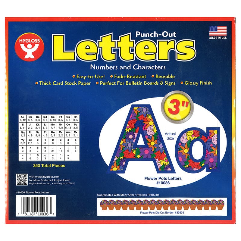 Flower Pots Punch-Out Letters (Pack of 6) - Letters - Hygloss Products Inc.