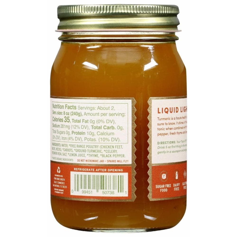 FOND BONE BROTH Fond Bone Broth Chicken Bone Broth Turmeric Thyme, 14 Oz