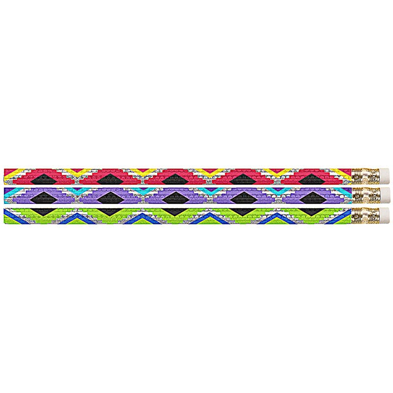 Geometric Glitz Pencils 12Pk (Pack of 12) - Pencils & Accessories - Musgrave Pencil Co Inc