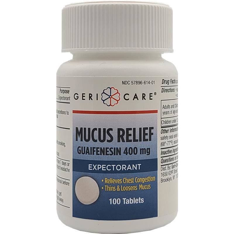GeriCare Mucus Relief Tabs Guiaf. 400Mg Bt100 Box of 100 (Pack of 4) - Over the Counter >> Vitamins and Minerals - GeriCare