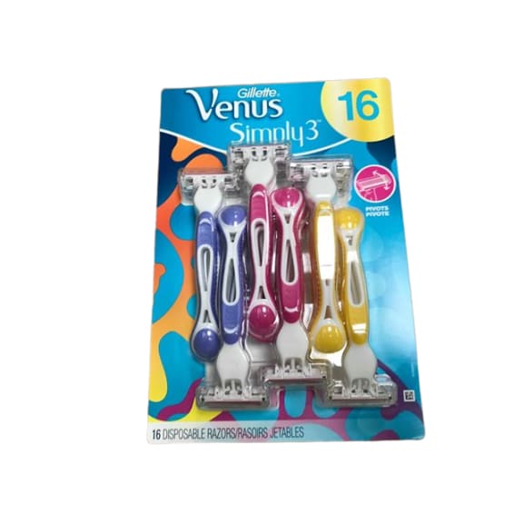Gillette Venus Simply3 Disposable Razor, 16 ct. - ShelHealth.Com