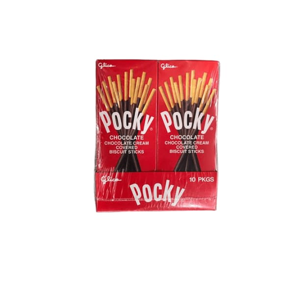 Glico Pocky Chocolate Cream Covered Biscuit Sticks, 10 x 1.41 oz. - ShelHealth.Com