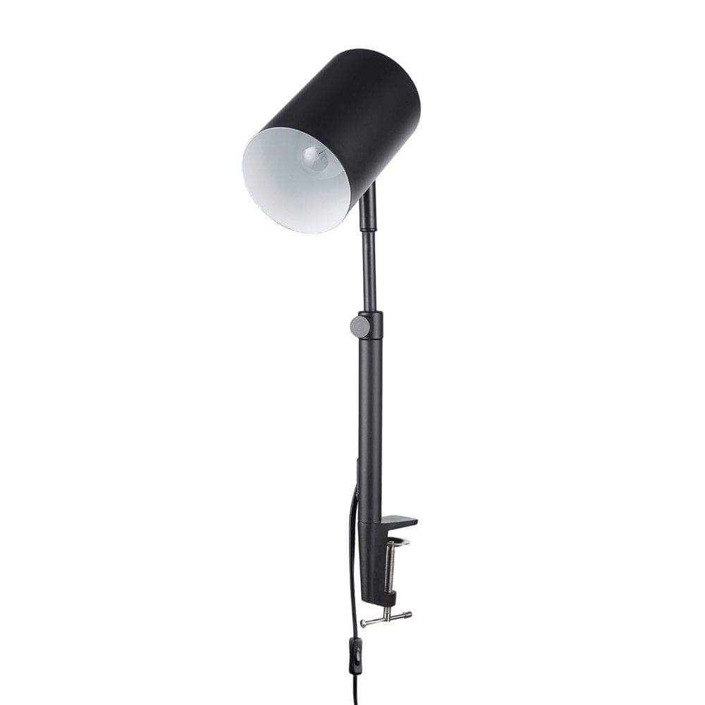 Globe Electric Pratt Adjustable Height Clamp-Arm Desk Lamp in Black with Bulb - Lamps - Globe Electric