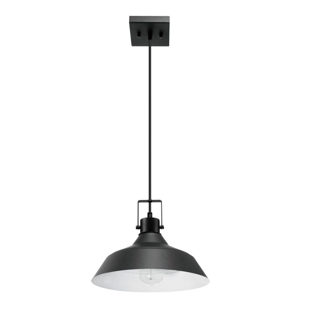 Globe Electric Sutton 1-Light Outdoor/Indoor Pendant Matte Black with Bulb - Light Fixtures - Globe Electric