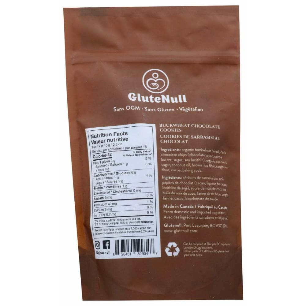 GLUTENULL Glutenull Buckwheat Chocolate Cookies, 8 Oz