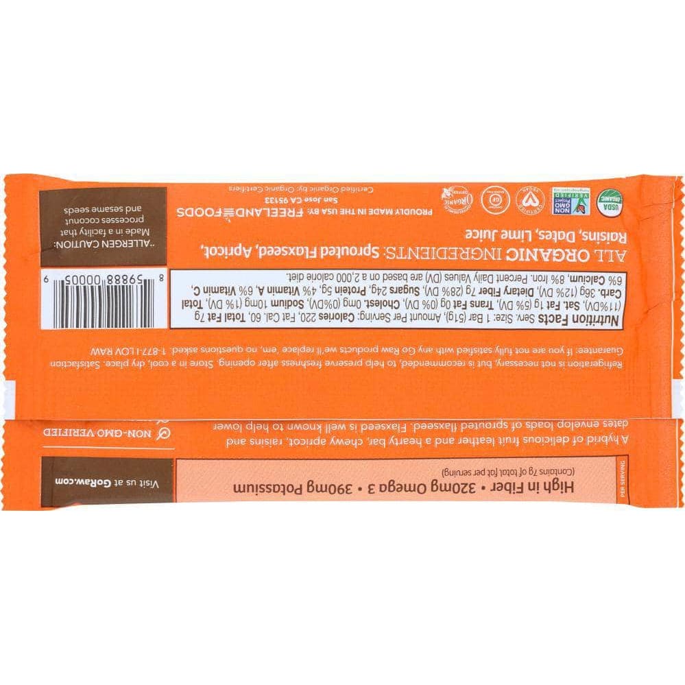 Go Raw Go Raw Bar Apricot Sprouted Organic, 1.8 oz