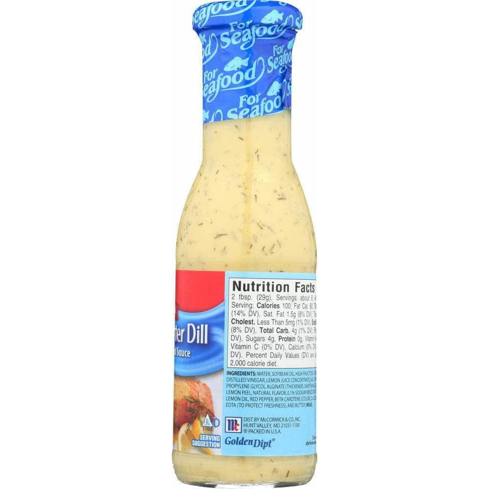 Mccormick Golden Dipt Lemon Butter Dill Flavored Seafood Sauce, 8.4 oz