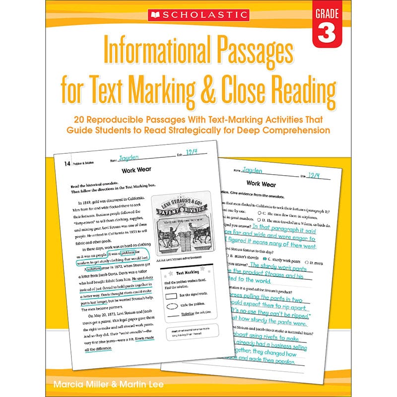 Gr 3 Informational Passages For Text Marking & Close Reading (Pack of 6) - Comprehension - Scholastic Teaching Resources