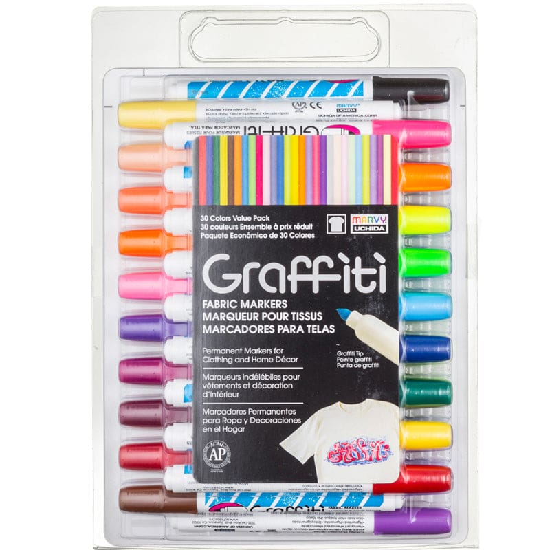 Graffiti Fabric Marker Set 30 Pk - Markers - Uchida Of America Corp
