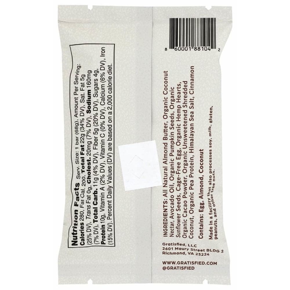 GRATISFIED Grocery > Refrigerated GRATISFIED: Empower Bar Cacao, 2.4 oz