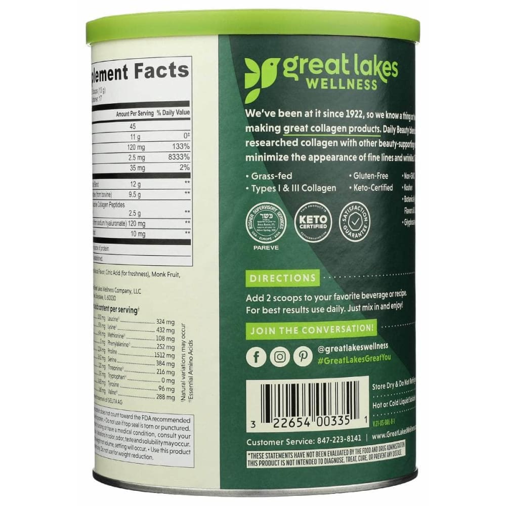 GREAT LAKES WELLNESS New GREAT LAKES WELLNESS: Collagen Daily Beauty, 8 oz