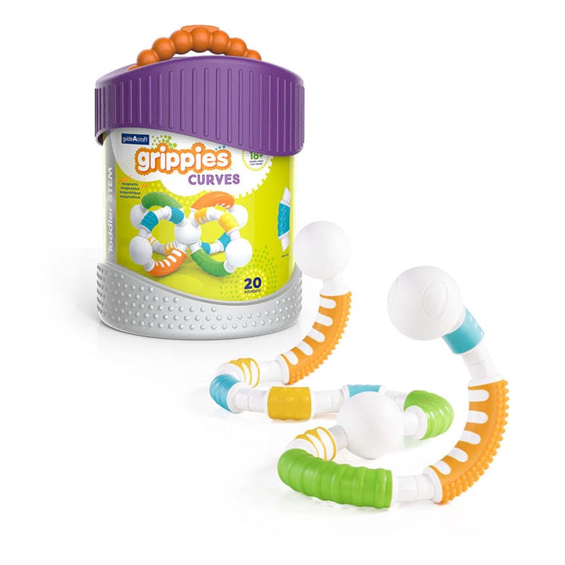 Grippies Curves 20Pc Set - Blocks & Construction Play - Guidecraft Usa