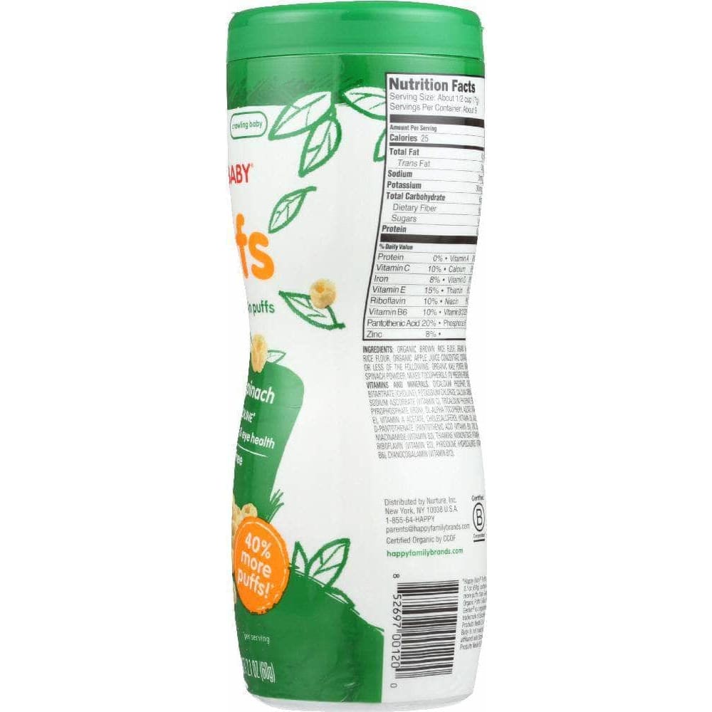 Happy Baby Happy Baby Puff Kale & Spinach Organic, 2.1 oz