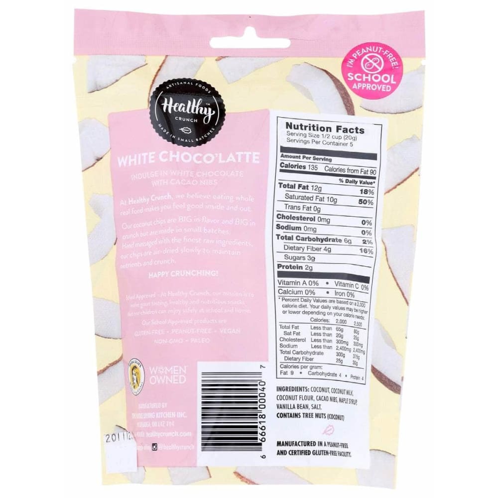 HEALTHY CRUNCH Healthy Crunch White Choco Latte Coconut Chips, 3.5 Oz