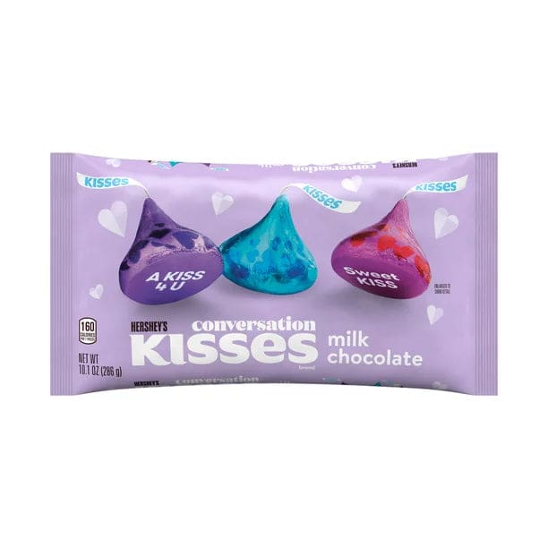 HERSHEY’S KISSES Milk Chocolate Conversation Candy Valentine’s Day 10.1 oz Bag - HERSHEY’S