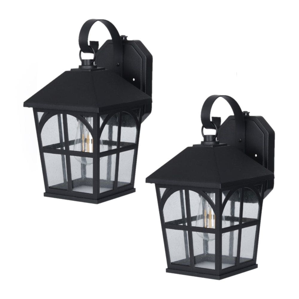 Honeywell 800 Lumen Wall Lantern with LED Vintage Filament Bulb (2-Pack) - Outdoor Lighting - Honeywell