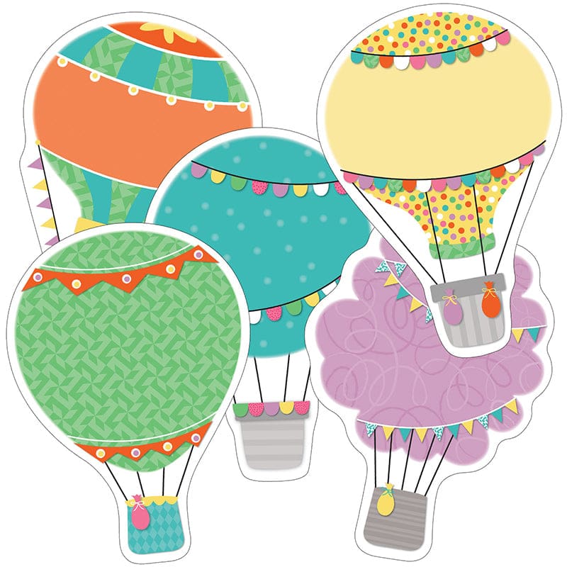 Hot Air Balloon Cutout Asst Gr Pk-5 (Pack of 8) - Accents - Carson Dellosa Education
