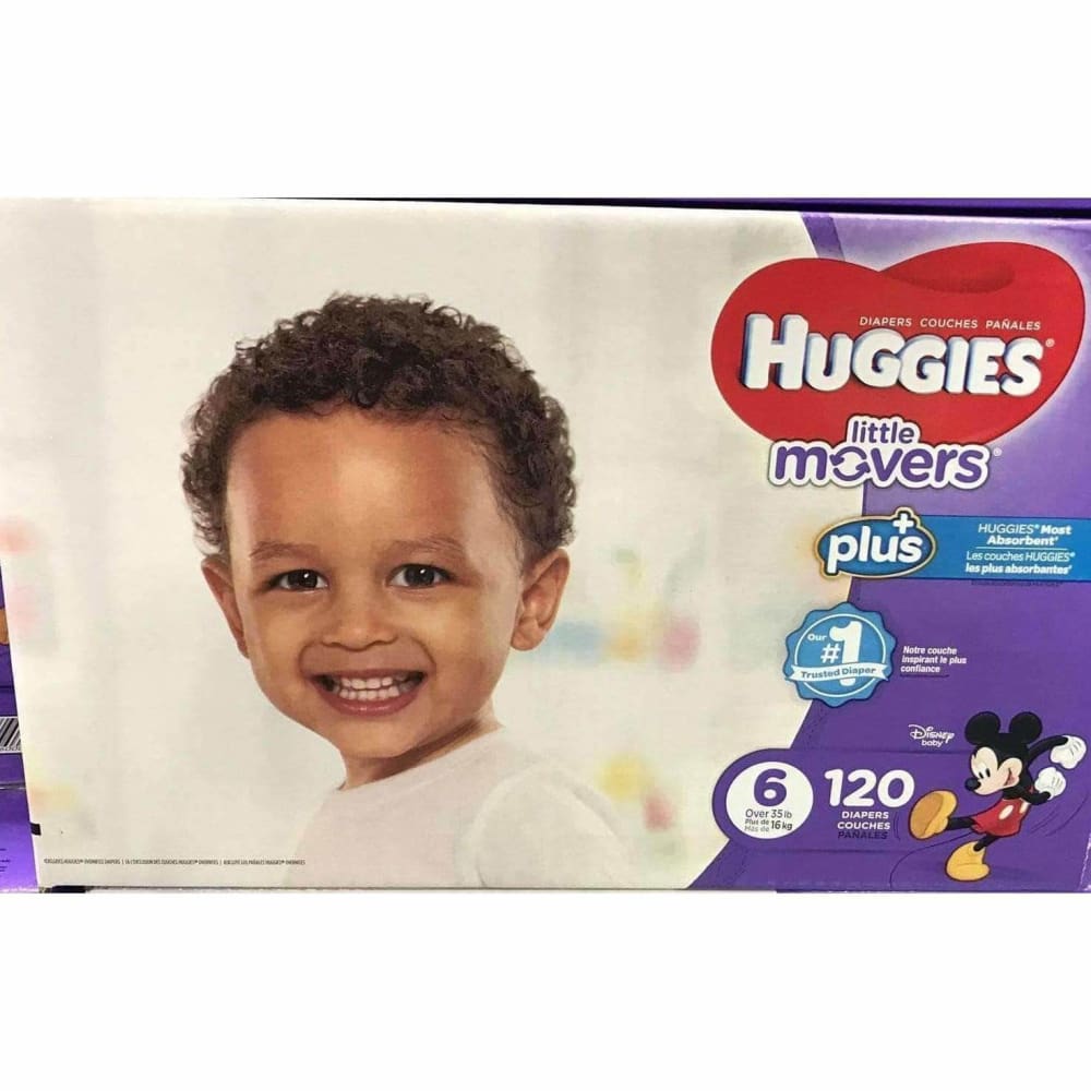 Huggies Little Movers Plus Size 6 (Over 35 lbs.) , 120 Count - ShelHealth.Com