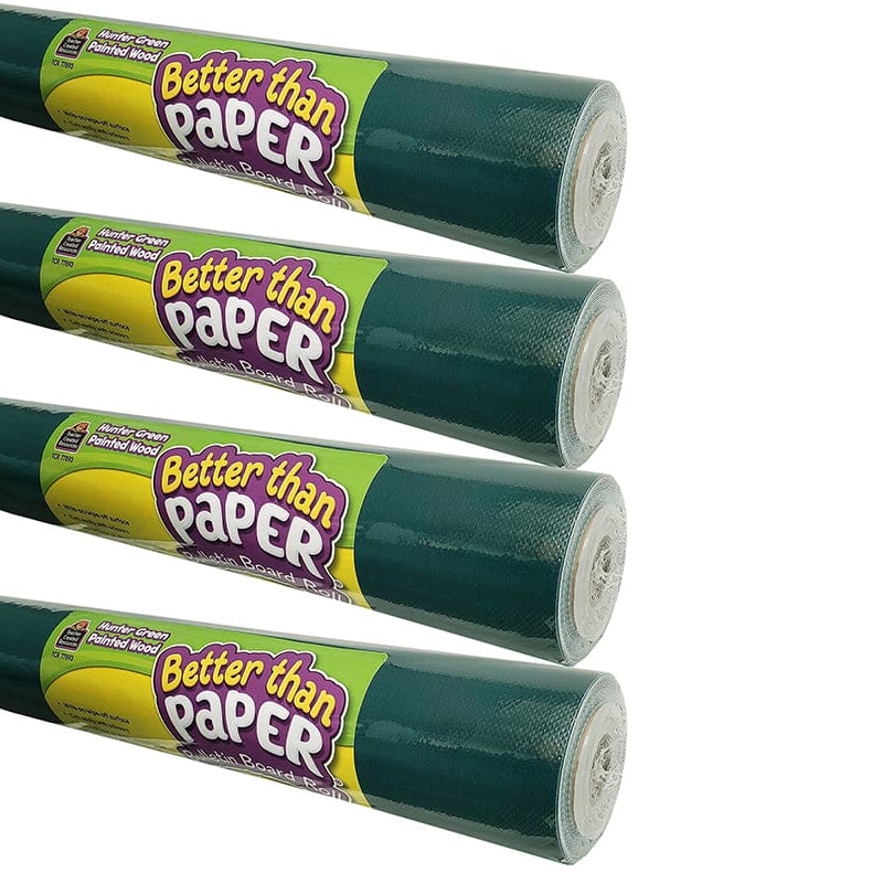 Hunter Grn Paintd Wood Bb Roll 4/Ct Better Than Paper - Bulletin Board & Kraft Rolls - Teacher Created Resources