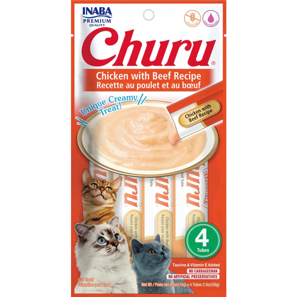 Inaba Cat Churu Puree Chicken Beef 2Oz-6Ct - Pet Supplies - Inaba
